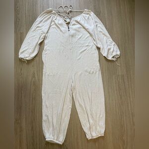 Free People Beach Ivory Jumpsuit — size Medium
